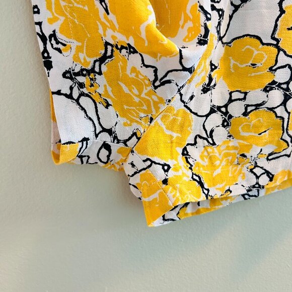 Samsoe Samsoe Nessie Shorts Womens Size XS Yellow White Floral Pockets Elastic - Picture 4 of 9